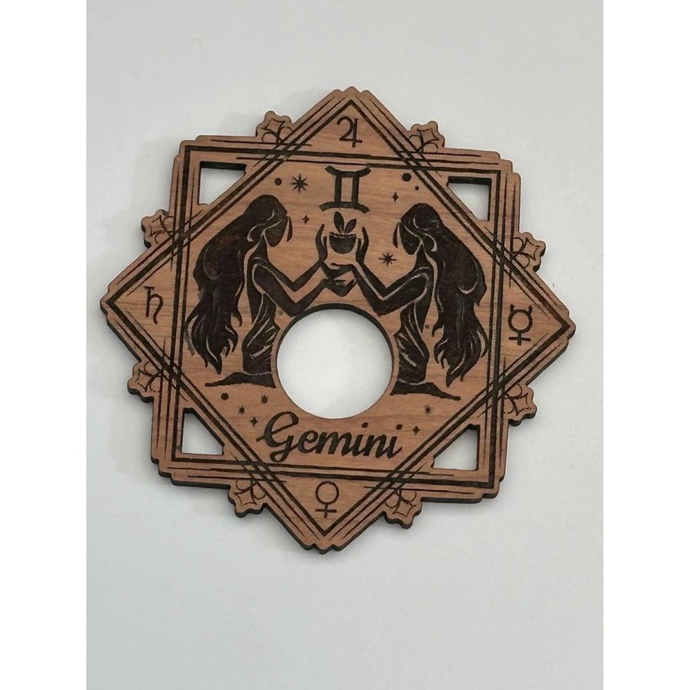 Gemini Zodiac Laser Engraved Crystal Ball/Sphere Stand